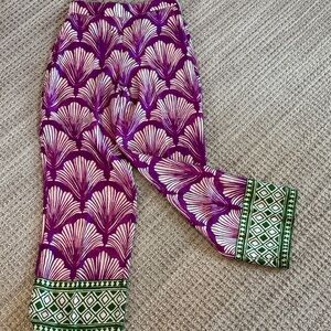 Zara Purple and Green Shell Pattern Trousers